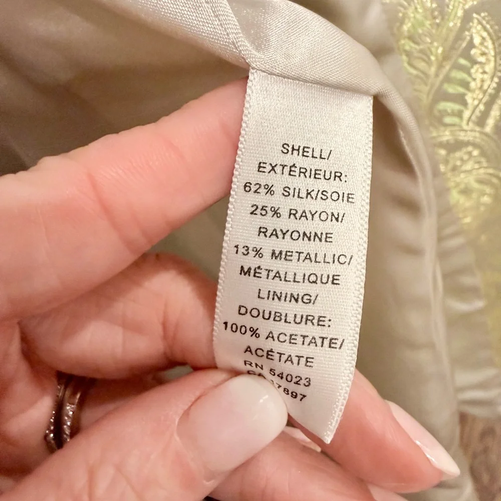 Banana Republic Vintage Ivory/Gold Topper Jacket Size XS - Picture 11 of 11